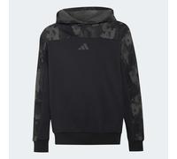 Kapuzensweatshirt ADIDAS SPORTSWEAR "SEASONAL ESSENTIALS KIDS HOODIE, CAMOUFLAGE, FRENCH TERRY", Jungen, Gr. 128, schwarz (schwarz, carbon), Obermaterial: 55% Baumwolle, 36% Polyester, 9% Viskose, nor