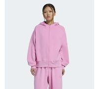 Kapuzensweatshirt ADIDAS SPORTSWEAR "SOFT LUX, REISSVERSCHLUSS", Damen, Gr. M, pink (st tropic bloom), Obermaterial: 51% Polyester, 25% Modal, 15% Baumwolle, 9% Elasthan, normal, Rundhals, angesetztes
