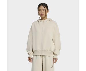 Kapuzensweatshirt ADIDAS SPORTSWEAR "SOFT LUX, REISSVERSCHLUSS", Damen, Gr. S, crystal linen, Obermaterial: 51% Polyester, 25% Modal, 15% Baumwolle, 9% Elasthan, normal, Rundhals, angesetztes Bündchen