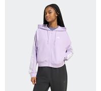Kapuzensweatshirt ADIDAS SPORTSWEAR "W 3S FT FZ HD", Damen, Gr. XS, weiß (powder plum, weiß), Obermaterial: 55% Baumwolle, 36% Polyester, 9% Viskose, normal, Rundhals, Sweatshirts (45610132-XS) powder