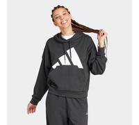 Kapuzensweatshirt ADIDAS SPORTSWEAR "W BL FT HD", Damen, Gr. M, schwarz-weiß (schwarz, weiß), Obermaterial: 55% Baumwolle, 36% Polyester, 9% Viskose, Sweatshirts (21033855-M) schwarz, weiß