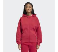 Kapuzensweatshirt ADIDAS SPORTSWEAR "W FI SL FZ HD", Damen, Gr. M, rot (active maroon), Obermaterial: 68% Baumwolle, 32% Polyester, normal, Rundhals, angesetztes Bündchen, Sweatshirts, mit Reißverschl