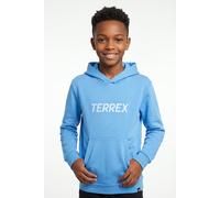 Kapuzensweatshirt ADIDAS TERREX "K MT LOGO HD", Jungen, Gr. 164, blau (ray blau), Obermaterial: 70% Baumwolle, 30% Polyester, normal, Rundhals, angesetztes Bündchen, Sweatshirts (55365522-164) ray bla