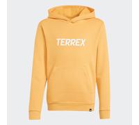 Kapuzensweatshirt ADIDAS TERREX "KIDS MULTI LOGO HOODIE", Jungen, Gr. 152, orange (pure tangerine), Obermaterial: 70% Baumwolle, 30% Polyester, normal, Rundhals, angesetztes Bündchen, Sweatshirts, für