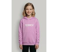 Kapuzensweatshirt ADIDAS TERREX "KIDS MULTI LOGO HOODIE", Jungen, Gr. 152, rosa (preloved lila), Obermaterial: 70% Baumwolle, 30% Polyester, normal, Rundhals, angesetztes Bündchen, Sweatshirts, für Ki