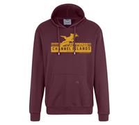 Kapuzensweatshirt AHORN SPORTSWEAR "CHANNEL ISLANDS", Herren, Gr. 5XL, rot (weinrot), 100% Baumwolle, normal, ohne Ausschnitt, Sweatshirts, mit modischem Frontprint (33124257-5XL) weinrot