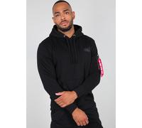 Kapuzensweatshirt ALPHA INDUSTRIES "BACK PRINT HOODY", Herren, Gr. XL, schwarz, angeraute Sweatware, Obermaterial: 80% Baumwolle, 20% Polyester, bedruckt, normal normal, Rundhals, Rippbündchen, Sweats