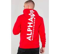 Alpha Industries Back Print Kapuzenpullover 2XL Speed Red