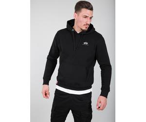 Kapuzensweatshirt ALPHA INDUSTRIES "Hoody Small Logo", Herren, Gr. 3XL, schwarz, angeraute Sweatware, Obermaterial: 80% Baumwolle, 20% Polyester, bedruckt, normal normal, Rundhals, Rippbündchen, Sweat