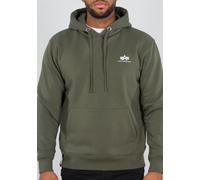 Alpha Industries Hoodie mit Label-Print in Oliv, Größe M
