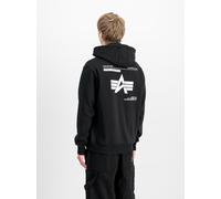 Alpha Industries - Label Backprint Hoodie Sweatshirt - Black L