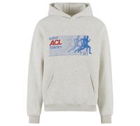 Kapuzensweatshirt ANOTHER COTTON LAB "Another Cotton Lab Another Cotton Lab Athletics Oversized Hoodie", Herren, Gr. XS, beige (grau), 52% Baumwolle, 48% Polyester, bedruckt, Rundhals, Sweatshirts (49