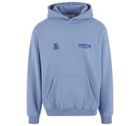 Kapuzensweatshirt ANOTHER COTTON LAB "Another Cotton Lab Another Day Oversized Hoodie", Damen, Gr. L, blau, 52% Baumwolle, 48% Polyester, bedruckt, Rundhals, Sweatshirts (12802469-L) blau