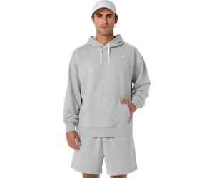 Kapuzensweatshirt ASICS "FRENCH TERRY RELAXED PULLOVER HOODIE", Herren, Gr. M, grau heather, Obermaterial: 63% Baumwolle, 37% Polyester, Sweatshirts, mit Kängurutasche, aus French-Terry-Gewebe (927877