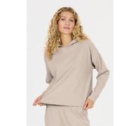 Kapuzensweatshirt ATHLECIA "Guyana", Damen, Gr. 38, taupe, 79% Polyester, 21% Elasthan, unifarben, normal, ohne Ausschnitt, Sweatshirts, Komfort (79475259-38) taupe