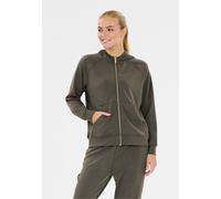 Kapuzensweatshirt ATHLECIA "Jacey", Gr. 34, dunkelgrün, 51% Polyester, 44% Modal, 5% Elasthan, unifarben, normal, ohne Ausschnitt, Sweatshirts, in klassischem Design mit Kapuze (72314904-34) dunkelgrü