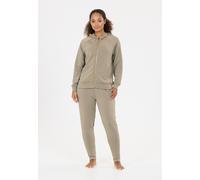 Kapuzensweatshirt ATHLECIA "Jacey", Damen, Gr. 46, beige (beige, braun), 51% Polyester, 44% Modal, 5% Elasthan, unifarben, normal, ohne Ausschnitt, Sweatshirts, in klassischem Design mit Kapuze (26826