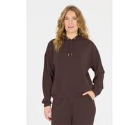 Kapuzensweatshirt ATHLECIA "NAMIER W", Damen, Gr. 34, braun, 51% Polyester, 44% Modal, 5% Elasthan, unifarben, kurz, ohne Ausschnitt, Sweatshirts, mit hohem Modal-Anteil (54037067-34) braun