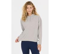 Kapuzensweatshirt ATHLECIA "NAMIER W", Damen, Gr. 36, grau (hellgrau, meliert), 51% Polyester, 44% Modal, 5% Elasthan, unifarben, kurz, ohne Ausschnitt, Sweatshirts, mit hohem Modal-Anteil (84859528-3