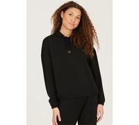 Kapuzensweatshirt ATHLECIA "NAMIER W", Damen, Gr. 36, schwarz, 51% Polyester, 44% Modal, 5% Elasthan, unifarben, kurz, ohne Ausschnitt, Sweatshirts, mit hohem Modal-Anteil (83592902-36) schwarz