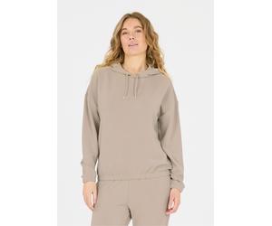 Kapuzensweatshirt ATHLECIA "NAMIER W", Damen, Gr. 42, braun (hellbraun), 51% Polyester, 44% Modal, 5% Elasthan, unifarben, kurz, ohne Ausschnitt, Sweatshirts, mit hohem Modal-Anteil (60693351-42) hell