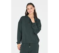 Kapuzensweatshirt ATHLECIA "NAMIER W", Damen, Gr. 42, grün (dunkelgrün), 51% Polyester, 44% Modal, 5% Elasthan, unifarben, kurz, ohne Ausschnitt, Sweatshirts, mit hohem Modal-Anteil (93773701-42) dunk