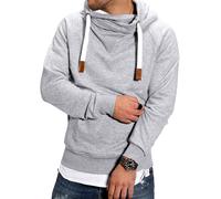Kapuzensweatshirt BEHYPE "JULES", Herren, Gr. S, grau, 70% Baumwolle, 30% Polyester, unifarben, normal, Sweatshirts, mit hohem Kragen (38611919-S) grau