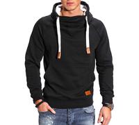 Kapuzensweatshirt BEHYPE "JULES", Herren, Gr. S, schwarz, 70% Baumwolle, 30% Polyester, unifarben, normal, Sweatshirts, mit hohem Kragen (93553155-S) schwarz