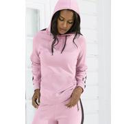 Kapuzensweatshirt BENCH. LOUNGEWEAR, Damen, Gr. 36/38, rosa (rosa, schwarz), Jersey, Obermaterial: 60% Baumwolle, 40% Polyester, unifarben mit Farbeinsätzen, bequem hüftbedeckend, Rippbündchen, Sweats
