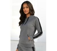 Kapuzensweatshirt BENCH. LOUNGEWEAR Gr. 40/42, schwarz (anthrazit, meliert, schwarz) Damen Sweatshirts (85055361-40) anthrazit, meliert, schwarz