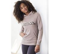 Kapuzensweatshirt BENCH. LOUNGEWEAR, Damen, Gr. 40/42, rosa (rauchrosa), Interlock, Obermaterial: 60% Baumwolle, 40% Polyester, unifarben, Basic, bequem hüftbedeckend, Sweatshirts, mit Kängurutasche, 