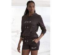 Kapuzensweatshirt BENCH. LOUNGEWEAR "-Lounge Hoodie-" Gr. 44/46, grau (anthrazit meliert) Damen Sweatshirts (13250268-44) anthrazit meliert