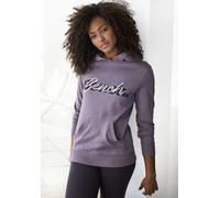 Kapuzensweatshirt BENCH. LOUNGEWEAR, Damen, Gr. 44/46, lila (mauve), Interlock, Obermaterial: 60% Baumwolle, 40% Polyester, unifarben, Basic, bequem hüftbedeckend, Langarm, Sweatshirts, mit Kängurutas