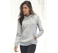 Kapuzensweatshirt BENCH. LOUNGEWEAR, Damen, Gr. 48/50, grau (hellgrau, meliert), Interlock, Graumeliert (Obermaterial): 90% Baumwolle, 10% Polyester, meliert, Basic, bequem, Langarm Bündchen, Sweatshi