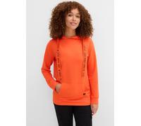 Kapuzensweatshirt BONPRIX, Damen, Gr. 36/38 (S), blutorange, Sweatware, Obermaterial: 57% Viskose, 38% Polyester, 5% Elasthan, unifarben, bequem Po-bedeckend, Rundhals, abgesteppte Kante, Sweatshirts,