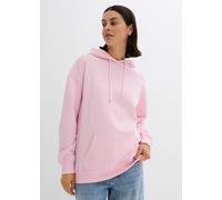 Kapuzensweatshirt BONPRIX, Damen, Gr. 52/54 (XXL), kristallrosa, Sweatware, Obermaterial: 60% Baumwolle, 40% Polyester, unifarben, oversize Po-bedeckend, Rundhals, Rippbündchen, Sweatshirts, Oversize-