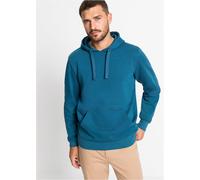 Kapuzensweatshirt BONPRIX "Hoodie", Herren, Gr. 60/62 (XXL), blau (blaupetrol), Sweatware, Obermaterial: 60% Baumwolle, 40% Polyester, unifarben, regular fit hüftbedeckend, Rippbündchen, Sweatshirts K