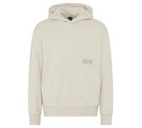 Kapuzensweatshirt BOSS GREEN, Herren, Gr. M, open weiß137, Sweatware, Obermaterial: 88% Baumwolle, 12% Polyester, unifarben, relaxed fit normal, Rundhals, Bündchen, Sweatshirts, Rippbündchen, Relaxed