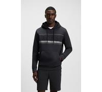 Kapuzensweatshirt BOSS GREEN "Soody Zone", Herren, Gr. S, blau (dunkelblau402), Sweatware, Obermaterial: 62% Baumwolle, 33% Polyester, 5% Elasthan, unifarben, regular fit hüftlang, Rundhals, Bündchen,