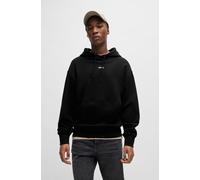 Kapuzensweatshirt BOSS ORANGE "WeSmallhood", Herren, Gr. L, schwarz (schwarz001), Sweatware, Obermaterial: 100% Baumwolle, unifarben, regular fit normal, hoch geschlossener Ausschnitt, weit Bündchen, 