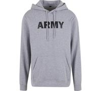 Kapuzensweatshirt BRANDIT "Brandit Army Hoody", Herren, Gr. 4XL, grau melange, 50% Polyester, 50% Baumwolle, bedruckt, Sweatshirts (16220247-4XL) grau melange