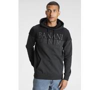 Kapuzensweatshirt BRUNO BANANI, Herren, Gr. S (44/46), schwarz (schwarz grau), Obermaterial: 60% Baumwolle, 40% Polyester, bedruckt, meliert, normal, Bündchen, Sweatshirts, Langarm, bedruckt und melie