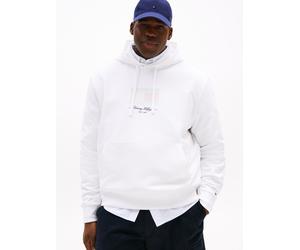 Kapuzensweatshirt "BT-ITHACA FLAG HOODIE-B", Herren, Gr. XXL, weiß, Sweatware, Obermaterial: 100% Baumwolle, TOMMY HILFIGER BIG & TALL, unifarben, regular fit normal, Rundhals, eingesetzt Rippbündchen