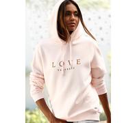 Kapuzensweatshirt BUFFALO, Damen, Gr. 44/46, rosa (hellrosa), Sweatware, Obermaterial: 60% Baumwolle, 40% Polyester, bedruckt, unifarben, Basic, bequem hüftlang, Rippbündchen, Sweatshirts, mit übersch