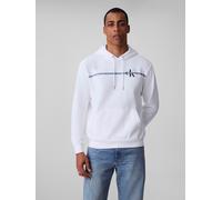 Kapuzensweatshirt CALVIN KLEIN "400GSM TRRY SPRTSWR", Herren, Gr. L, weiß (hellweiß), Sweatware, Obermaterial: 90% Baumwolle, 10% Polyester, unifarben, regular fit normal, Rundhals, eingesetzt Bündche
