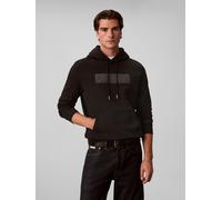 Kapuzensweatshirt CALVIN KLEIN "FLEECE GRAPHIC HOODIE", Herren, Gr. L, schwarz, Sweatware, Obermaterial: 92% Baumwolle, 8% Polyester, unifarben, regular fit normal, Rundhals, eingesetzt Rippstrickbünd