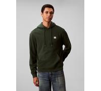 Kapuzensweatshirt CALVIN KLEIN JEANS "400GSM TERRY BADGE HOODIE", Herren, Gr. L, sycamore, Sweatware, Obermaterial: 100% Baumwolle, regular fit normal, Rundhals, eingesetzt Rippbündchen, Sweatshirts,