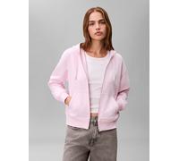 Kapuzensweatshirt CALVIN KLEIN JEANS "ARCHIVE LOGO FRENCH TERRY FZ HOO", Damen, Gr. XS (36), pearly pink, Sweatware, Obermaterial: 86% Baumwolle, 14% Polyester, unifarben, regular fit normal, Rundhals