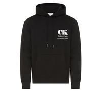 Kapuzensweatshirt CALVIN KLEIN JEANS, Herren, Gr. L, schwarz, Sweatware, Obermaterial: 100% Baumwolle, unifarben, regular fit normal, Rundhals, Bündchen, Sweatshirts, großer Rückendruck, Regular Fit,