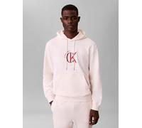 Kapuzensweatshirt CALVIN KLEIN JEANS, Herren, Gr. L, weiß greige, Sweatware, Obermaterial: 100% Baumwolle, unifarben, regular fit normal, Rundhals, eingesetzt Bündchen, Sweatshirts, Regular fit mit Ka